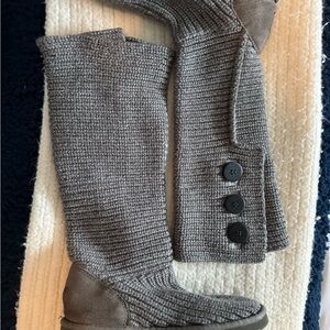 UGG Gray Knit Ankle Boots